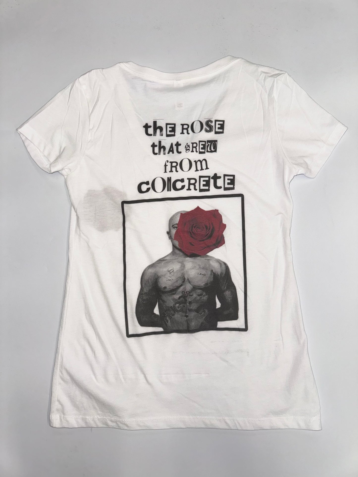 2pac- The Rose That Grew From Concrete Women's V Neck Shirt